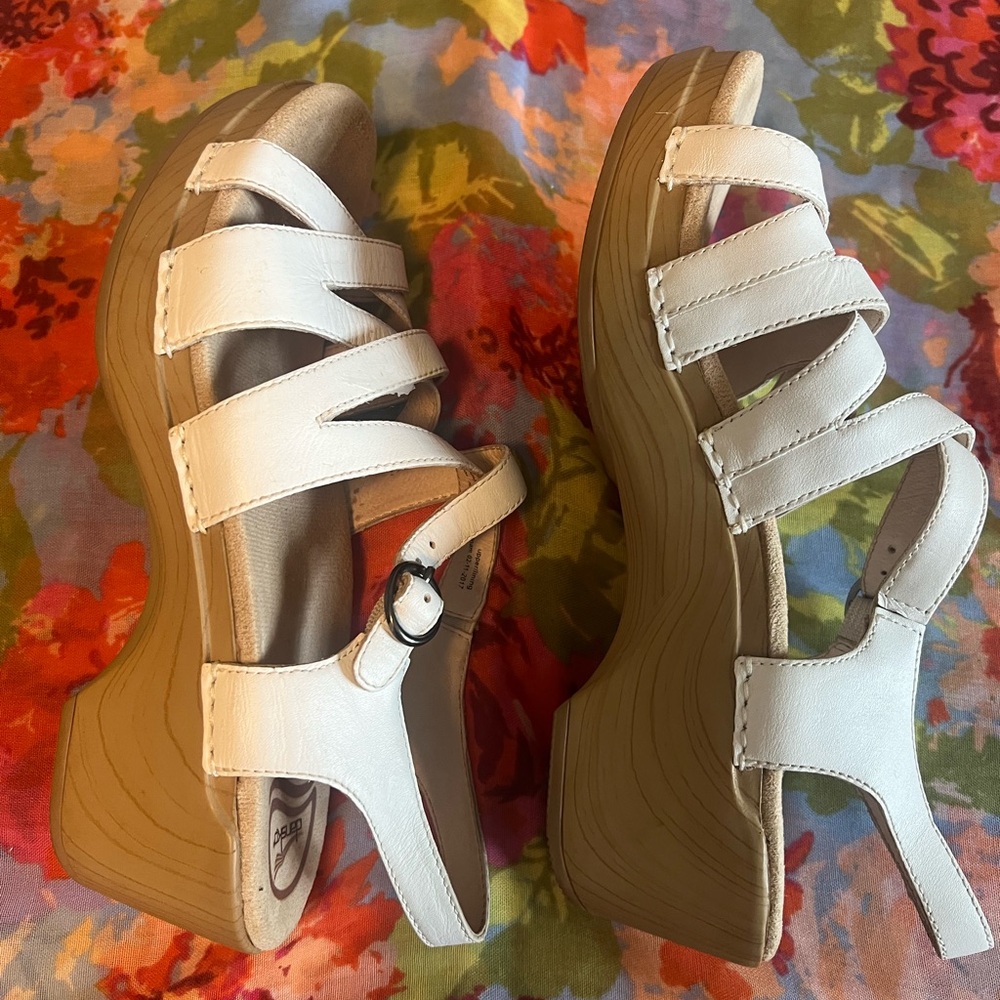 Dansko Leather Stevie Platform Sandals 39 - Picture 2 of 4